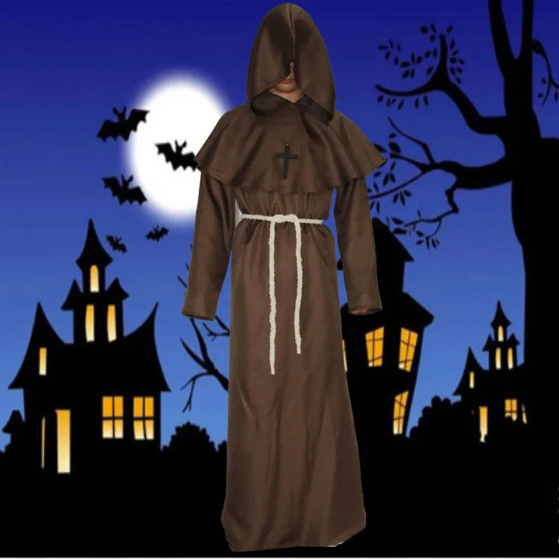 Halloween cosplay costumes ancient costumes medieval monk costumes monk robes wizard costumes priest costumes mask costume